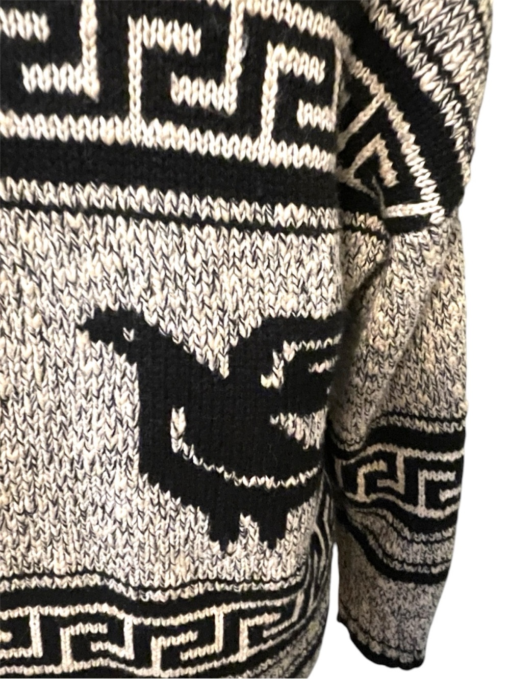 Obey Black and Cream Patterned Zip-Up Sweater Jacket - Picture 6 of 7